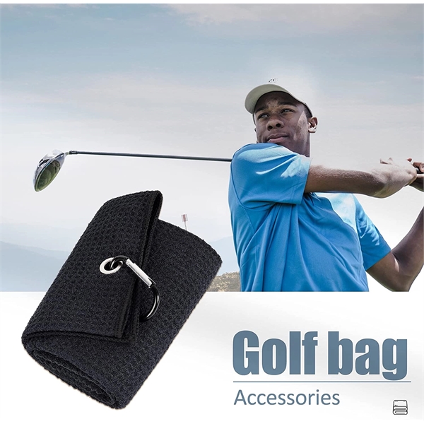 Golf Towel With Heavy Duty Carabiner Clip - Golf Towel With Heavy Duty Carabiner Clip - Image 2 of 5