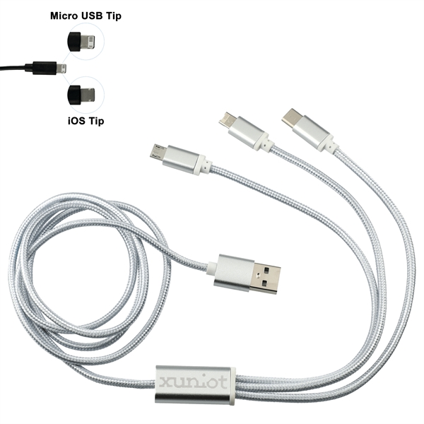 Realm 3-in-1 Long Charging Cable - Realm 3-in-1 Long Charging Cable - Image 6 of 6