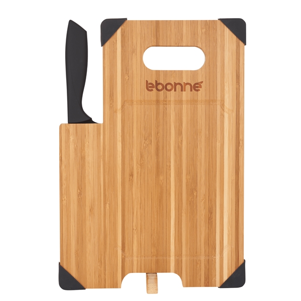 Bamboo Cutting Board with Knife - Bamboo Cutting Board with Knife - Image 6 of 7