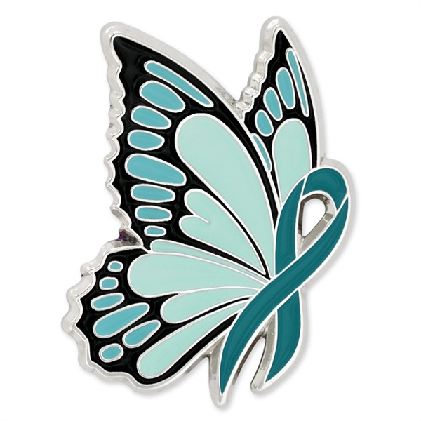 Teal Ribbon Butterfly Pin - Teal Ribbon Butterfly Pin - Image 0 of 1