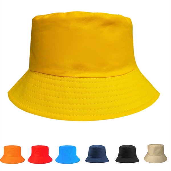 Cotton Bucket Hat Sun Plain Colors - Cotton Bucket Hat Sun Plain Colors - Image 2 of 3