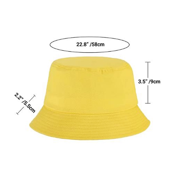 Cotton Bucket Hat Sun Plain Colors - Cotton Bucket Hat Sun Plain Colors - Image 3 of 3