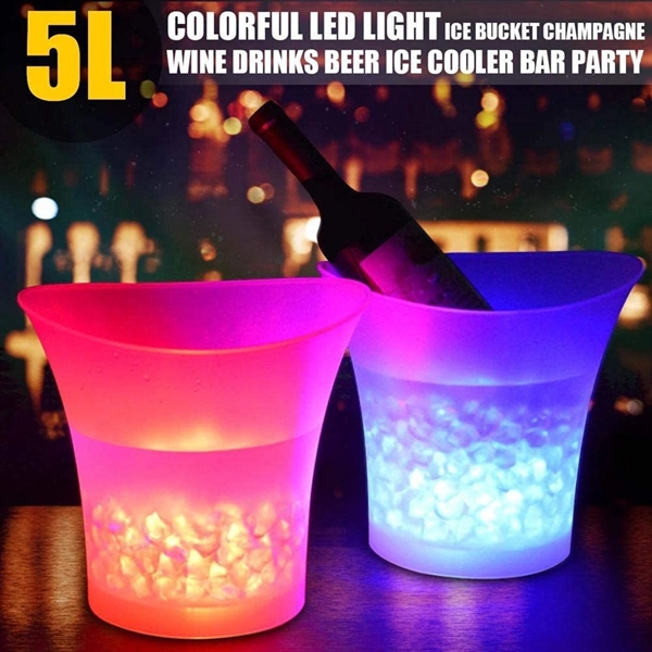 5L Plastic LED Ice Bucket - 5L Plastic LED Ice Bucket - Image 2 of 4