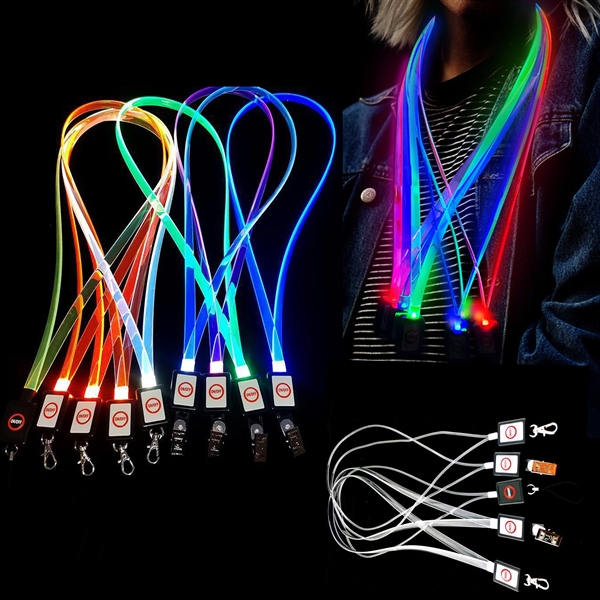 Led Light Up Neon Necklace Neck Lanyard - Led Light Up Neon Necklace Neck Lanyard - Image 0 of 1