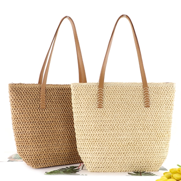 Summer Beach Straw Tote Bag Handbag - Summer Beach Straw Tote Bag Handbag - Image 0 of 4
