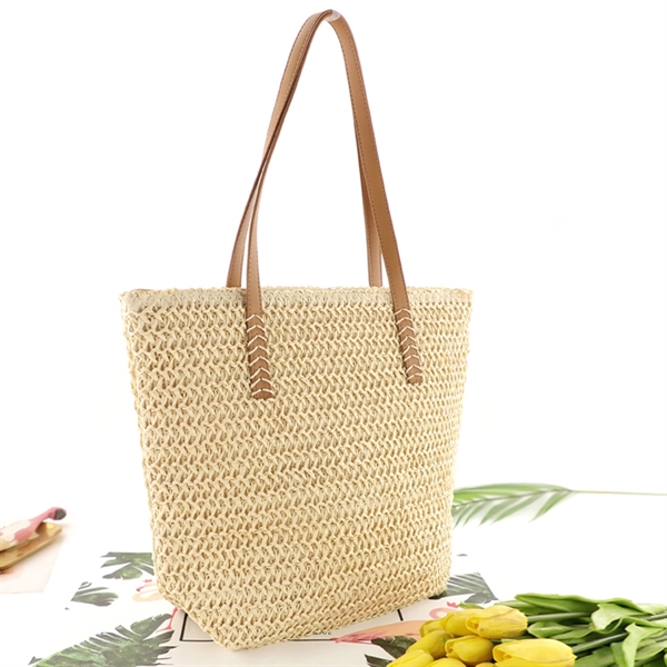 Summer Beach Straw Tote Bag Handbag - Summer Beach Straw Tote Bag Handbag - Image 2 of 4