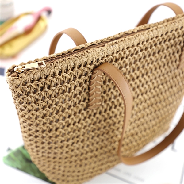 Summer Beach Straw Tote Bag Handbag - Summer Beach Straw Tote Bag Handbag - Image 3 of 4