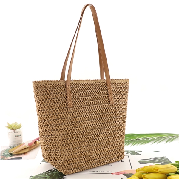 Summer Beach Straw Tote Bag Handbag - Summer Beach Straw Tote Bag Handbag - Image 4 of 4