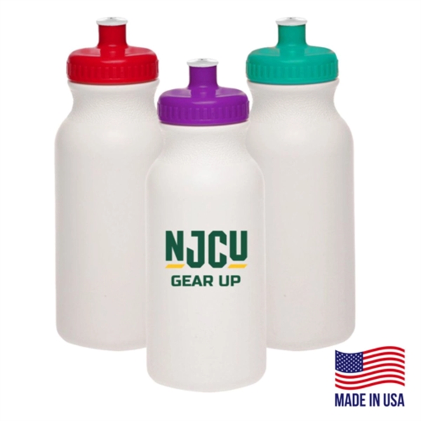 20 oz. White Plastic Water Bottles w/ Push Cap - 20 oz. White Plastic Water Bottles w/ Push Cap - Image 1 of 12