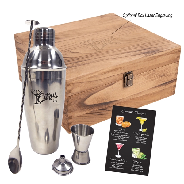 25 Oz. Stainless Steel Cocktail Gift Set - 25 Oz. Stainless Steel Cocktail Gift Set - Image 0 of 1