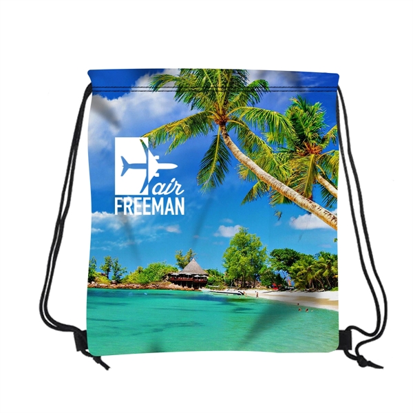 16" W X 18" H Polyester Drawstring Backpack - 16" W X 18" H Polyester Drawstring Backpack - Image 0 of 1