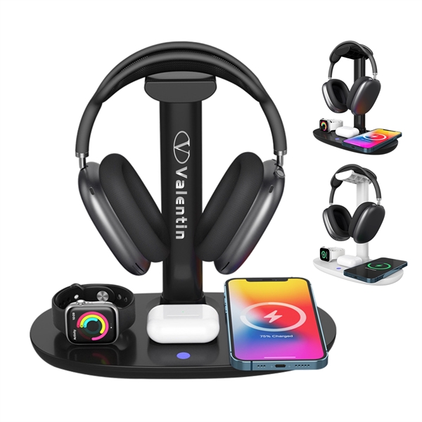 4 In 1 Wireless Charger With Headphone Stand - 4 In 1 Wireless Charger With Headphone Stand - Image 0 of 1