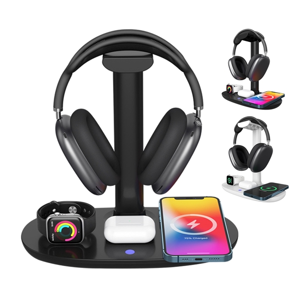 4 In 1 Wireless Charger With Headphone Stand - 4 In 1 Wireless Charger With Headphone Stand - Image 1 of 1