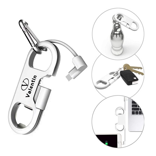 Portable Multifunction Keychain With Opener & Charging Cord - Portable Multifunction Keychain With Opener & Charging Cord - Image 0 of 1