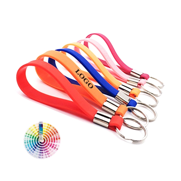 8''x1/2'' Silicone Bracelet Keychain Tag - 8''x1/2'' Silicone Bracelet Keychain Tag - Image 1 of 2