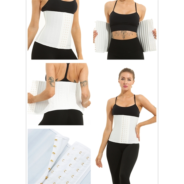 Women Latex Underbust Corsets 3 Hooks Hourglass Body Shaper - Women Latex Underbust Corsets 3 Hooks Hourglass Body Shaper - Image 0 of 4