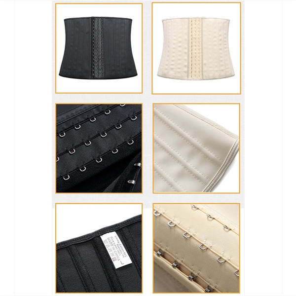 Women Latex Underbust Corsets 3 Hooks Hourglass Body Shaper - Women Latex Underbust Corsets 3 Hooks Hourglass Body Shaper - Image 3 of 4