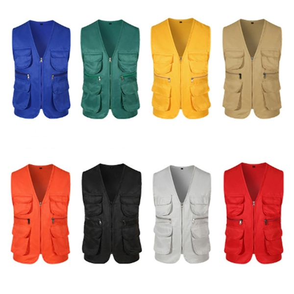 Multi-Pocket Vest Volunteer Activities Overall With Zipper - Multi-Pocket Vest Volunteer Activities Overall With Zipper - Image 2 of 3