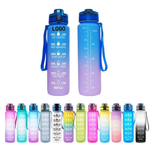 Large Water Bottle W/ Time Marker - Large Water Bottle W/ Time Marker - Image 0 of 2