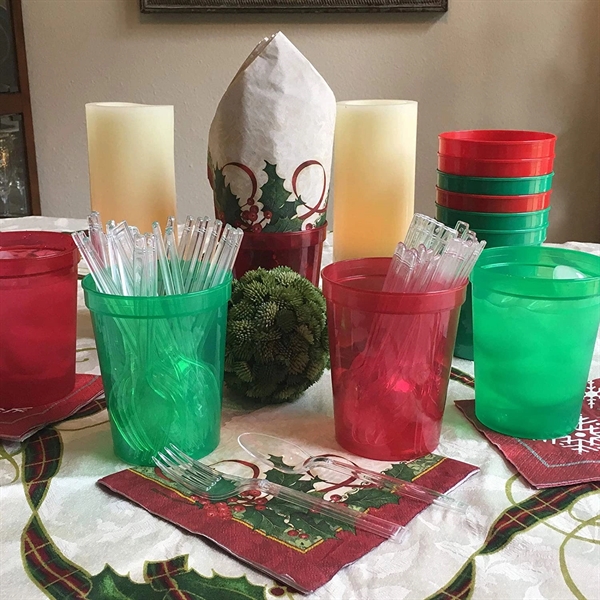 12oz Reusable PP Plastic Party Stadium Cups with Lids - 12oz Reusable PP Plastic Party Stadium Cups with Lids - Image 2 of 3