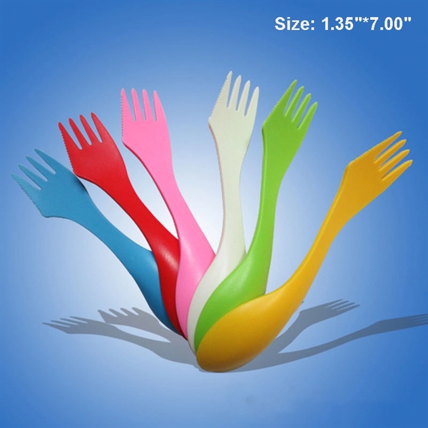 Spork 3 in 1 Camping Spoon Fork Knife Combo Plastic Cutlery - Spork 3 in 1 Camping Spoon Fork Knife Combo Plastic Cutlery - Image 0 of 3