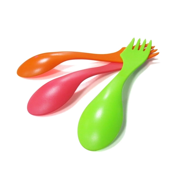 Spork 3 in 1 Camping Spoon Fork Knife Combo Plastic Cutlery - Spork 3 in 1 Camping Spoon Fork Knife Combo Plastic Cutlery - Image 1 of 3