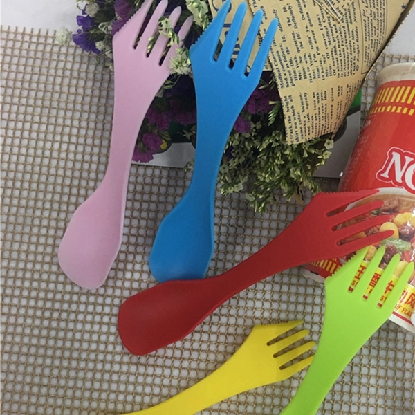 Spork 3 in 1 Camping Spoon Fork Knife Combo Plastic Cutlery - Spork 3 in 1 Camping Spoon Fork Knife Combo Plastic Cutlery - Image 2 of 3