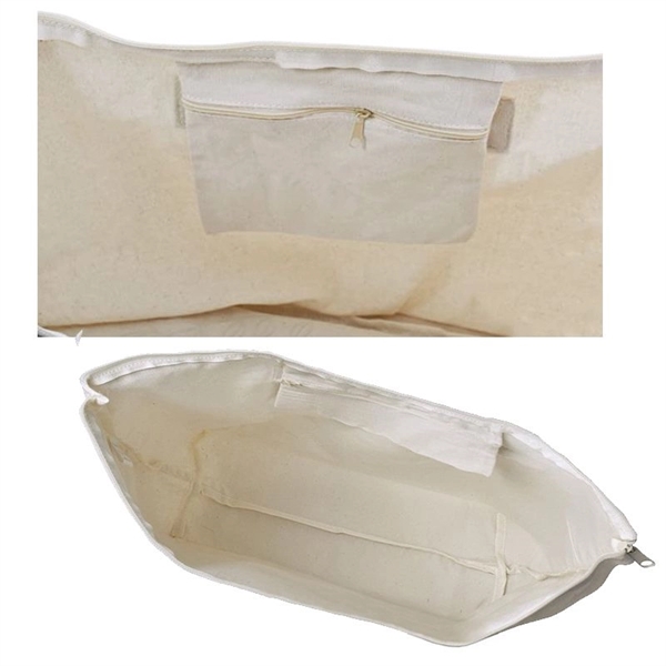 Large Canvas Bag With Zipper And Pocket - Large Canvas Bag With Zipper And Pocket - Image 2 of 4