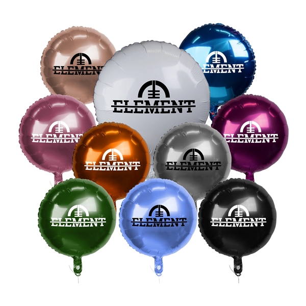 18" Circular Mylar Balloon 1 Color 1 Side - 18" Circular Mylar Balloon 1 Color 1 Side - Image 0 of 13