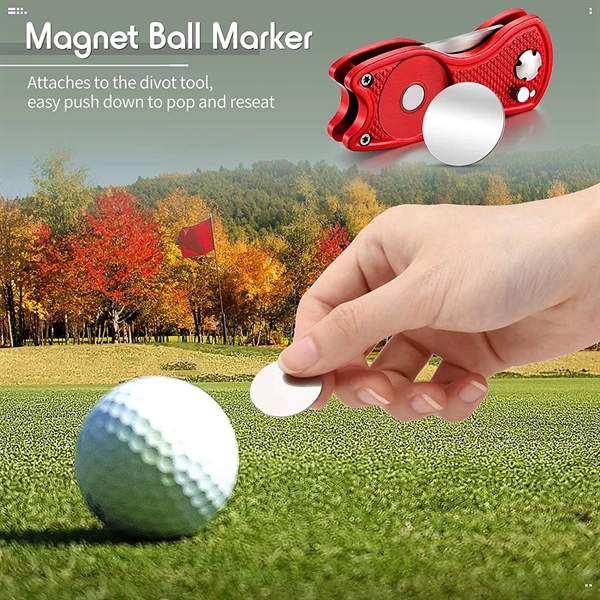Stainless Steel Foldable Magnetic Golf Divot Tool - Stainless Steel Foldable Magnetic Golf Divot Tool - Image 1 of 5