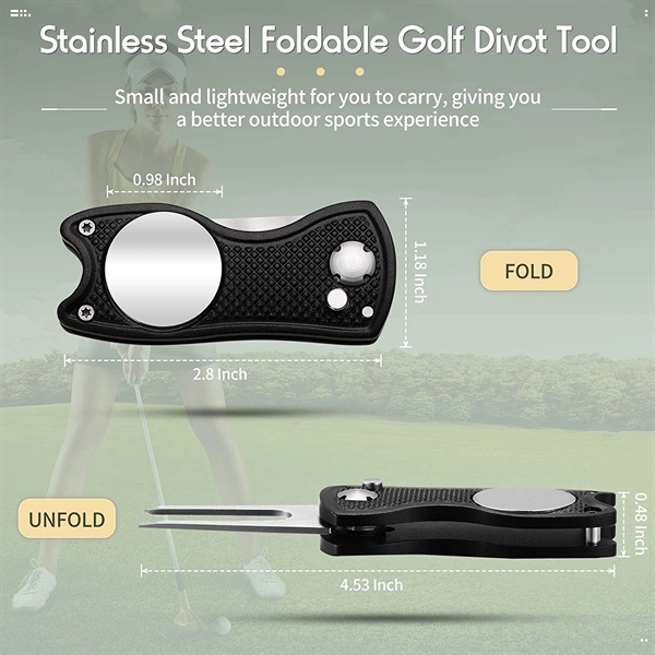 Stainless Steel Foldable Magnetic Golf Divot Tool - Stainless Steel Foldable Magnetic Golf Divot Tool - Image 2 of 5