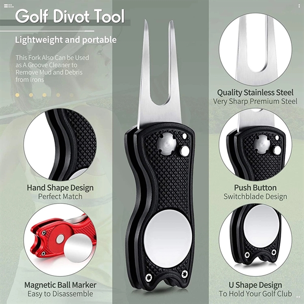 Stainless Steel Foldable Magnetic Golf Divot Tool - Stainless Steel Foldable Magnetic Golf Divot Tool - Image 3 of 5