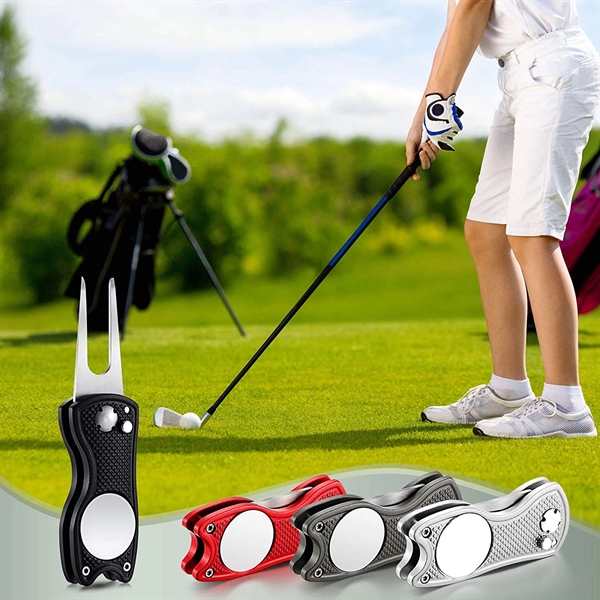Stainless Steel Foldable Magnetic Golf Divot Tool - Stainless Steel Foldable Magnetic Golf Divot Tool - Image 4 of 5