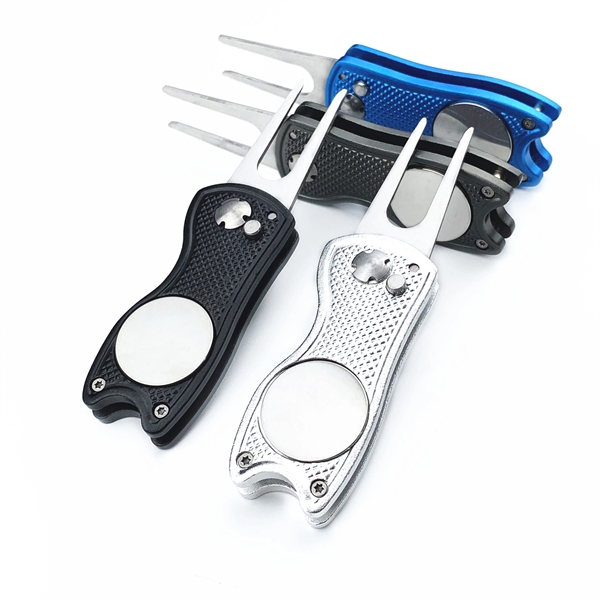 Stainless Steel Foldable Magnetic Golf Divot Tool - Stainless Steel Foldable Magnetic Golf Divot Tool - Image 5 of 5