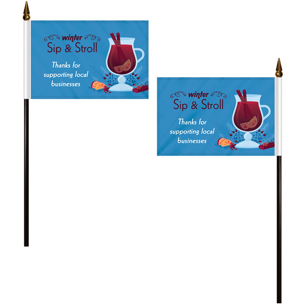 4" x 6" Double Sided Polyester Stick Flags - 4" x 6" Double Sided Polyester Stick Flags - Image 0 of 10