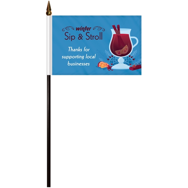 4" x 6" Double Sided Polyester Stick Flags - 4" x 6" Double Sided Polyester Stick Flags - Image 1 of 10