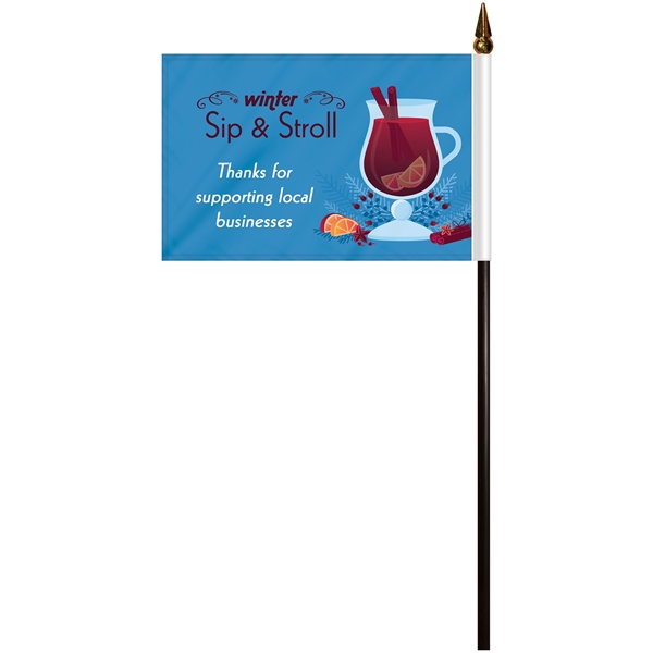 4" x 6" Double Sided Polyester Stick Flags - 4" x 6" Double Sided Polyester Stick Flags - Image 3 of 10