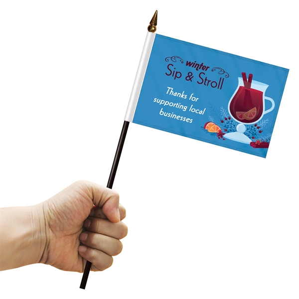 4" x 6" Double Sided Polyester Stick Flags - 4" x 6" Double Sided Polyester Stick Flags - Image 4 of 10