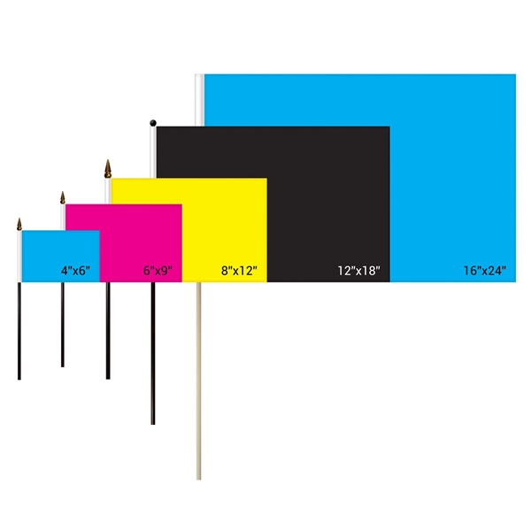 4" x 6" Double Sided Polyester Stick Flags - 4" x 6" Double Sided Polyester Stick Flags - Image 5 of 10