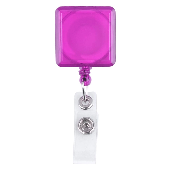 Square-Shaped Retractable Badge Holder - Square-Shaped Retractable Badge Holder - Image 1 of 10
