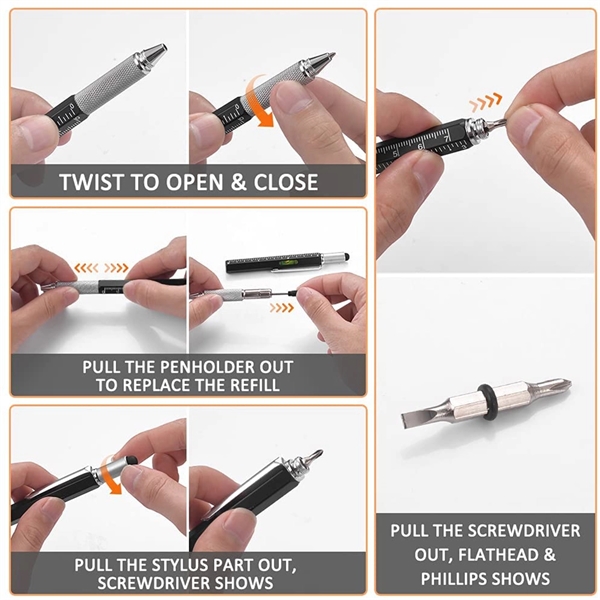 6 In 1 Multitool Pen - 6 In 1 Multitool Pen - Image 1 of 6