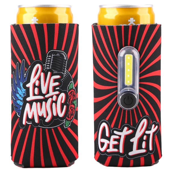 Full Color 12 oz Slim Torch Can Cooler