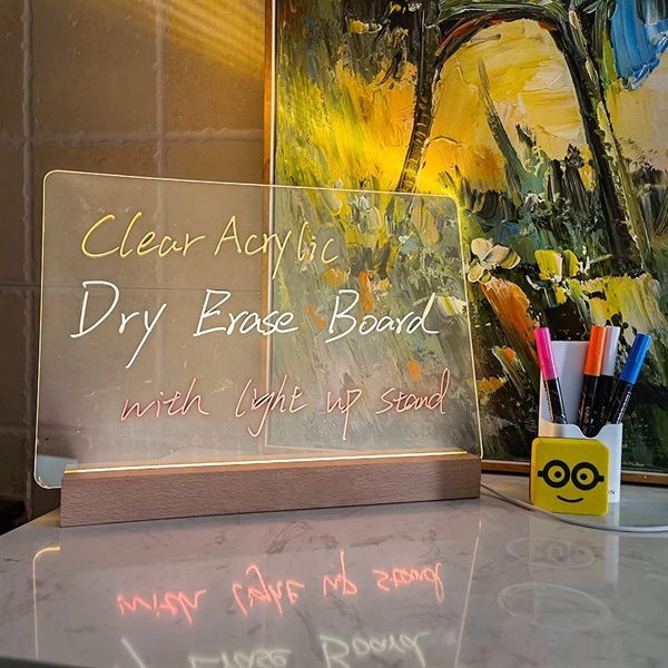 Acrylic Dry Erase Board with Light Up Stand for Desk 13*9 in - Acrylic Dry Erase Board with Light Up Stand for Desk 13*9 in - Image 5 of 8