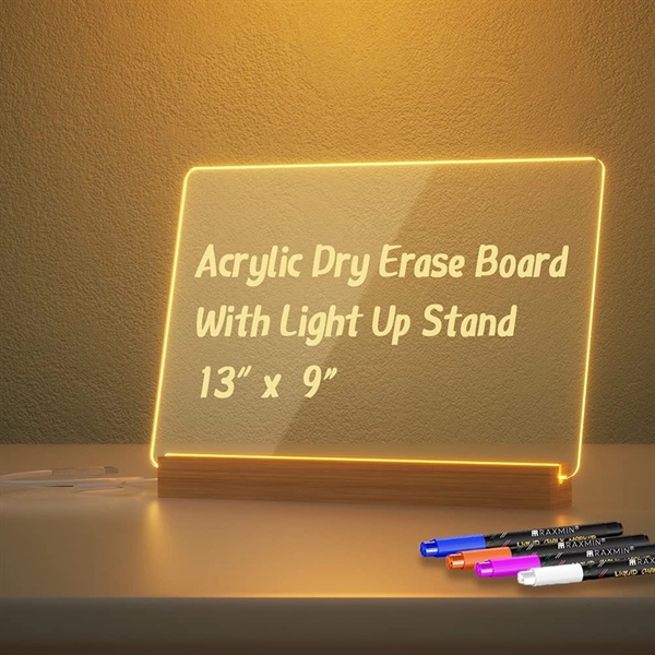 Acrylic Dry Erase Board with Light Up Stand for Desk 13*9 in - Acrylic Dry Erase Board with Light Up Stand for Desk 13*9 in - Image 0 of 8