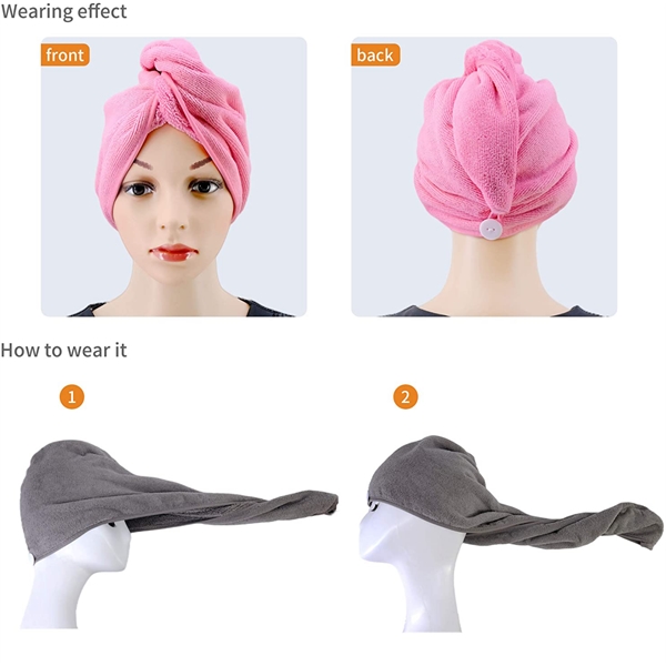 Drying Towel Bath Wrap Cap - Drying Towel Bath Wrap Cap - Image 2 of 2