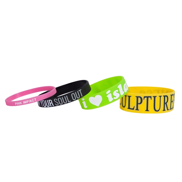 1" Debossed Color Filled Silicone Wristbands - 1" Debossed Color Filled Silicone Wristbands - Image 0 of 0
