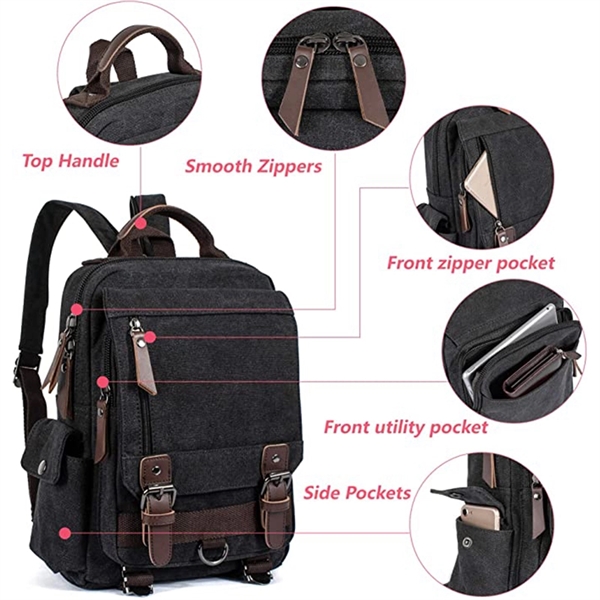 Canvas Vintage Backpack - Canvas Vintage Backpack - Image 1 of 4