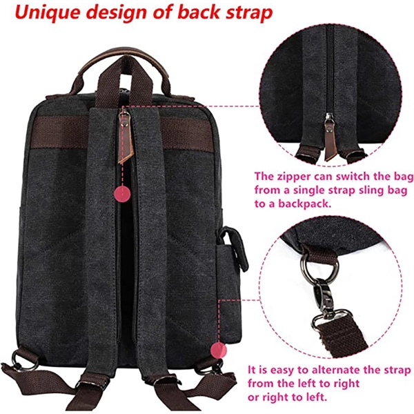 Canvas Vintage Backpack - Canvas Vintage Backpack - Image 3 of 4
