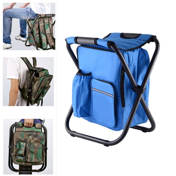 Folding Stool Backpack Insulated Cooler Bag - Folding Stool Backpack Insulated Cooler Bag - Image 0 of 2