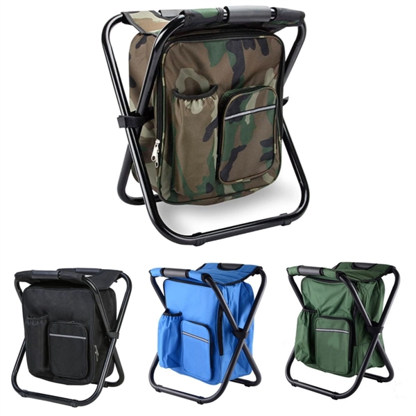 Folding Stool Backpack Insulated Cooler Bag - Folding Stool Backpack Insulated Cooler Bag - Image 1 of 2